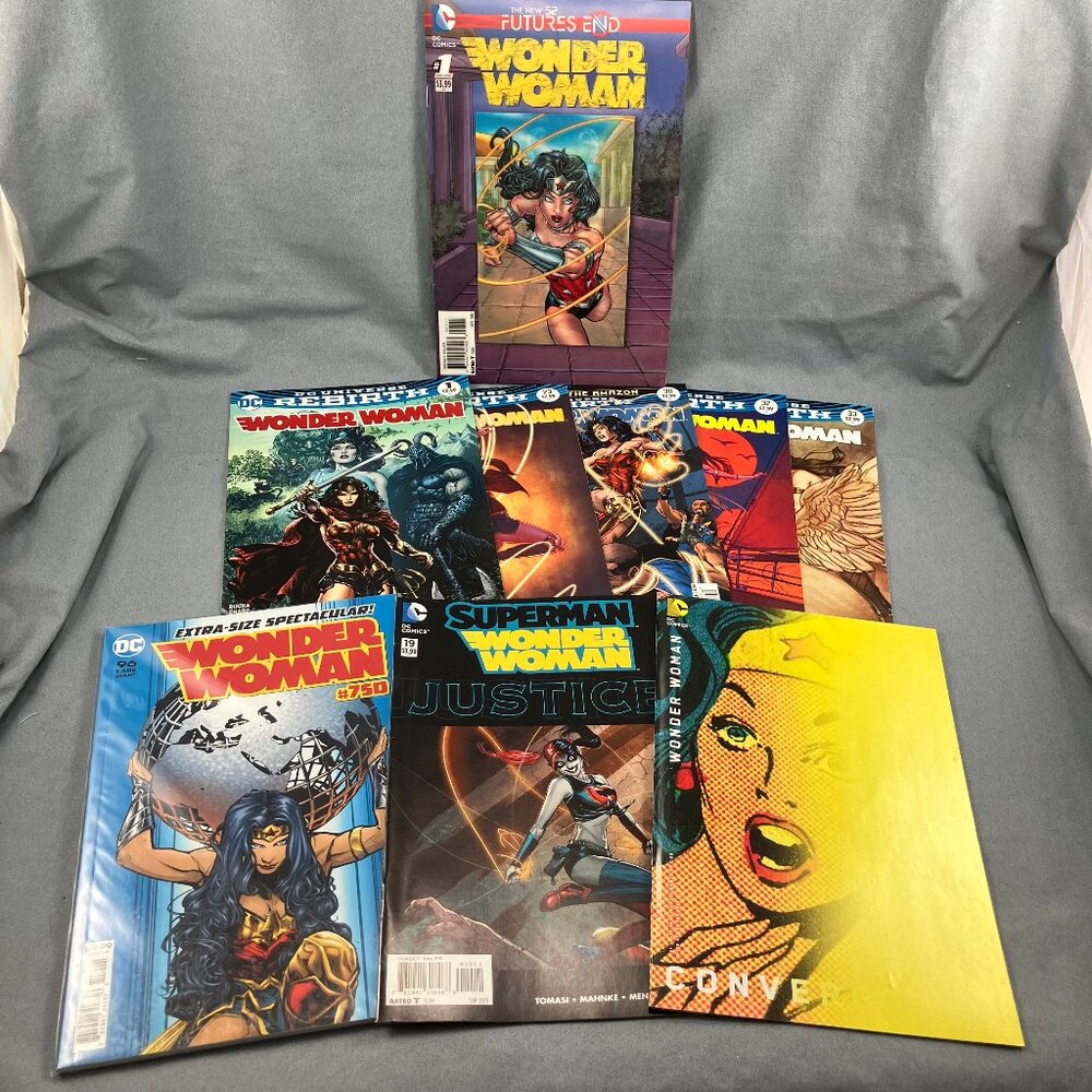 Wonder Woman DC Rebirth Comic Book Lot of 9 Asst Issues 2016 + 3D Lenticular